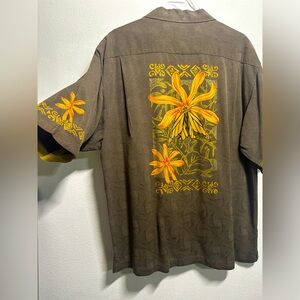 Tommy Bahama Silk Button Down Tropical Dress Shirt Men’s Size L